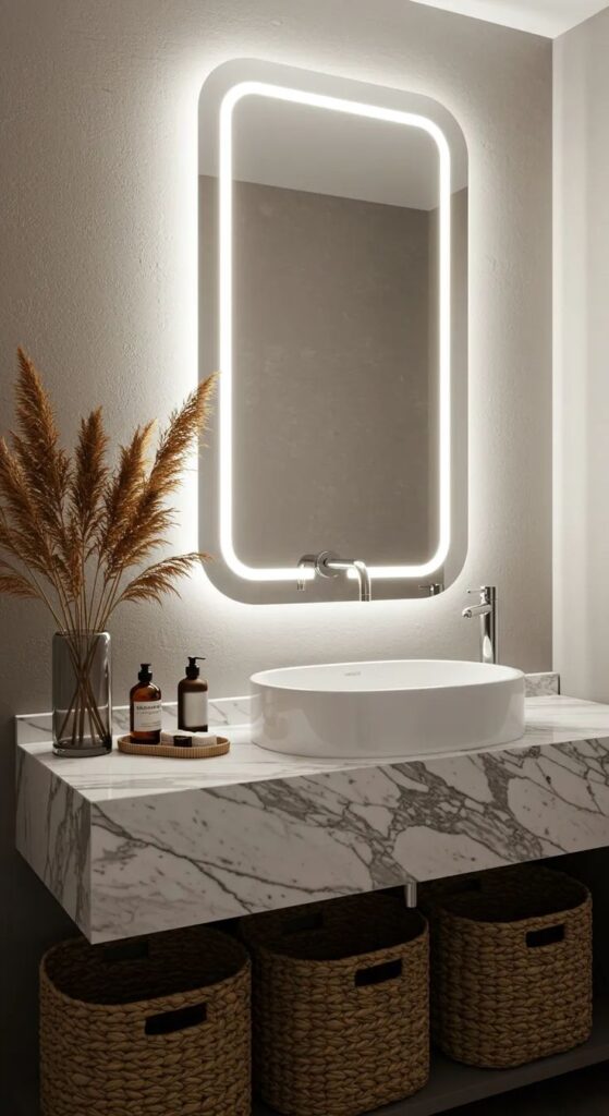 espelho grande para banheiro decorativo