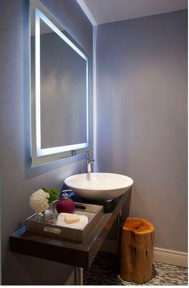 espelho de banheiro sob medida com acabamento lapidado